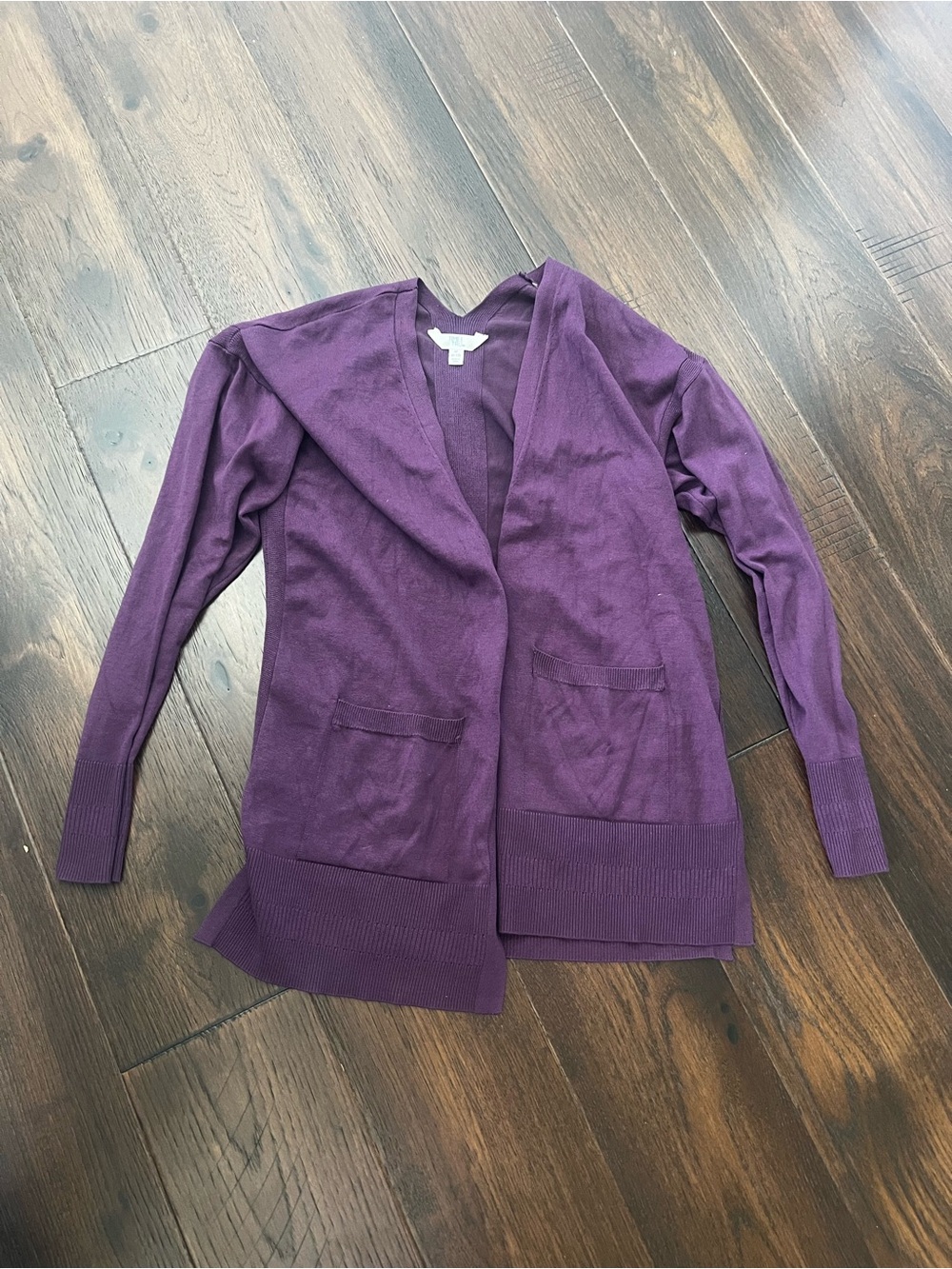 Classic Open-Front Purple Women's Cardigan Sweater